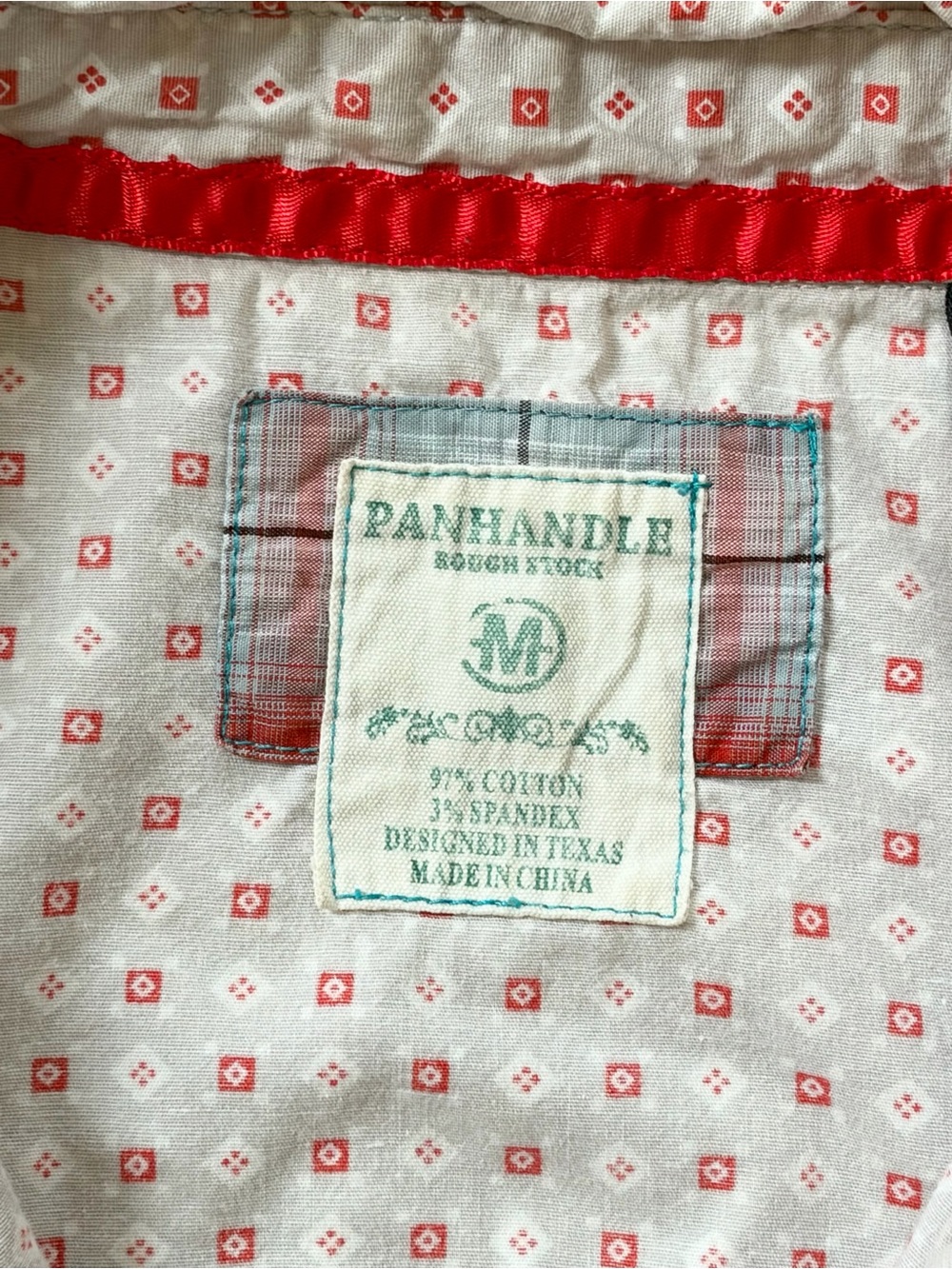 Panhandle Rough Stock Western Snap Shirt Red Whipstitch Stretch Cotton Women’s M - Picture 6 of 7